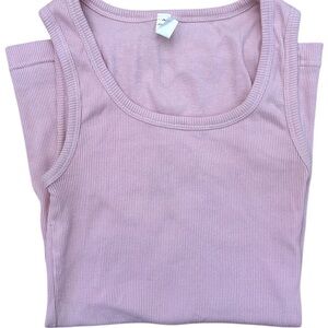 Pink Ribbed Tank Top